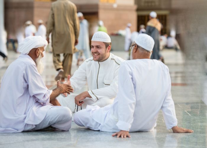 Muslim men talking